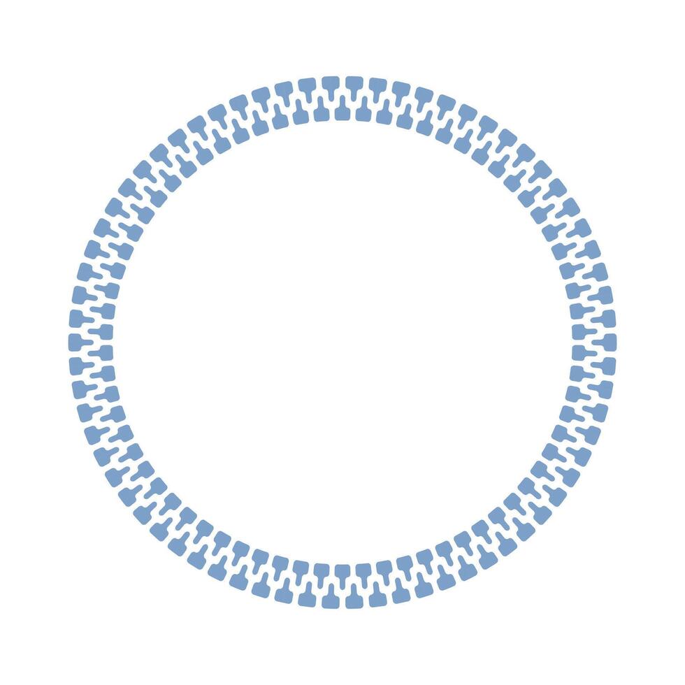 azul circulo cremallera icono vector ilustración