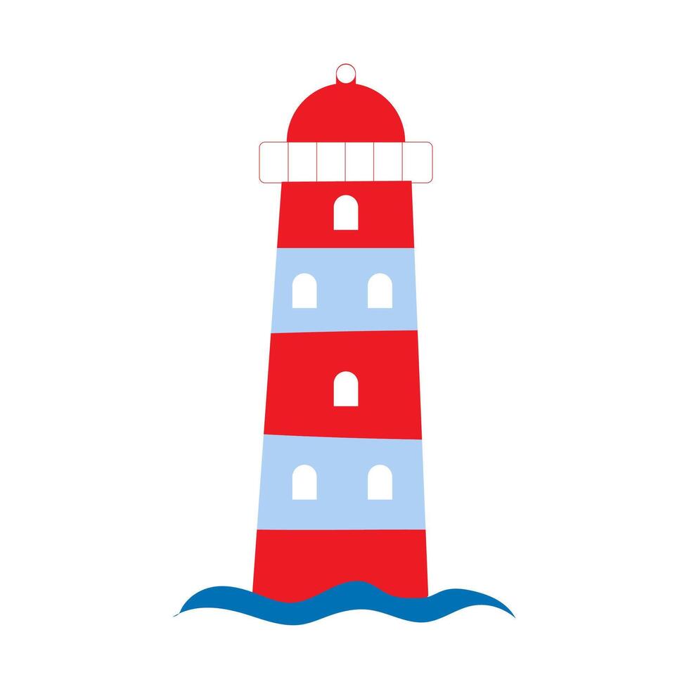 Cartoon Light House Icon Vector Illustration