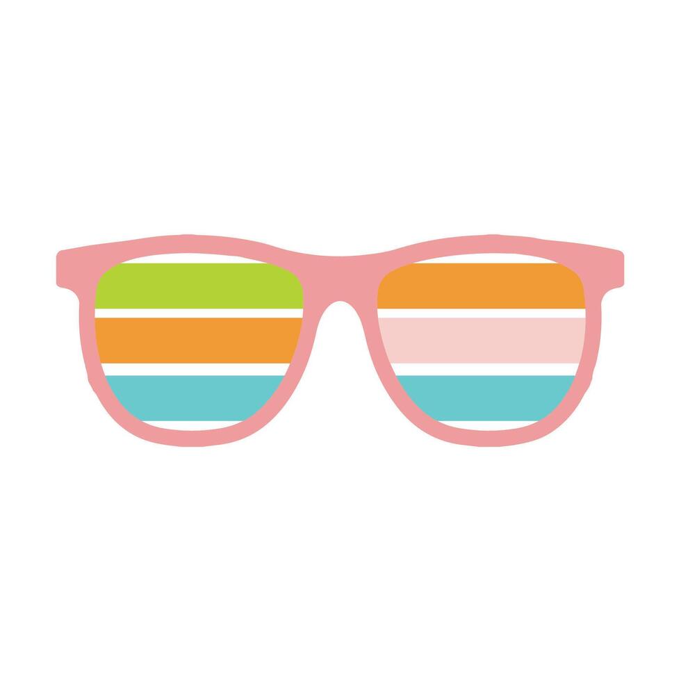 Multicolored Shutter Sunglasses Icon Vector Illustration