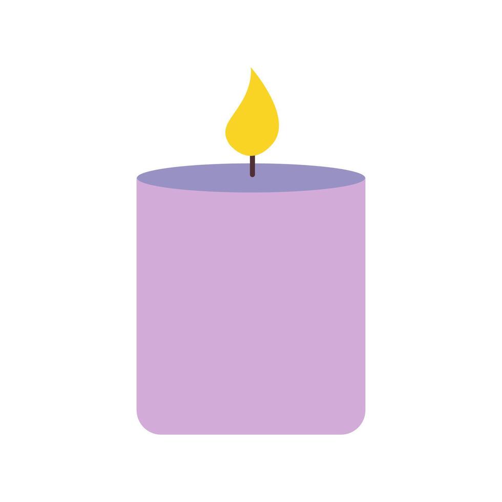 Burning Purple Candle Icon Vector Illustration