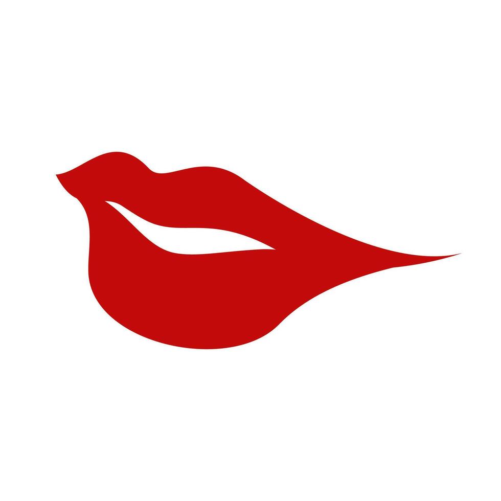 Red Lips Icon Vector Illustration