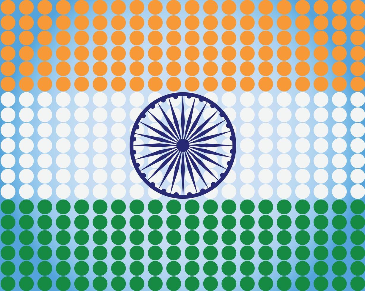 Indian Flag With Polka Dot Pattern vector