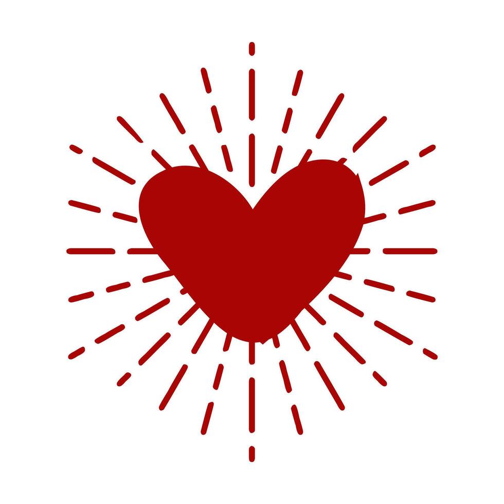 Shining Red Heart Icon vector