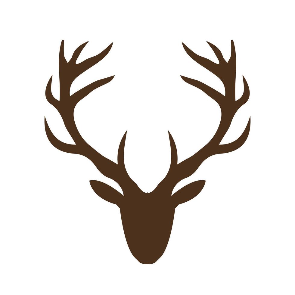 ciervo cuerno cabeza icono vector ilustración