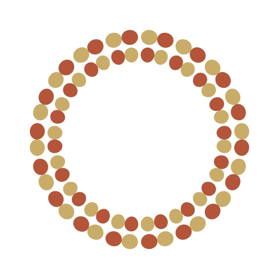 Circle Frame Of Spiritual Beads Vector Illustration