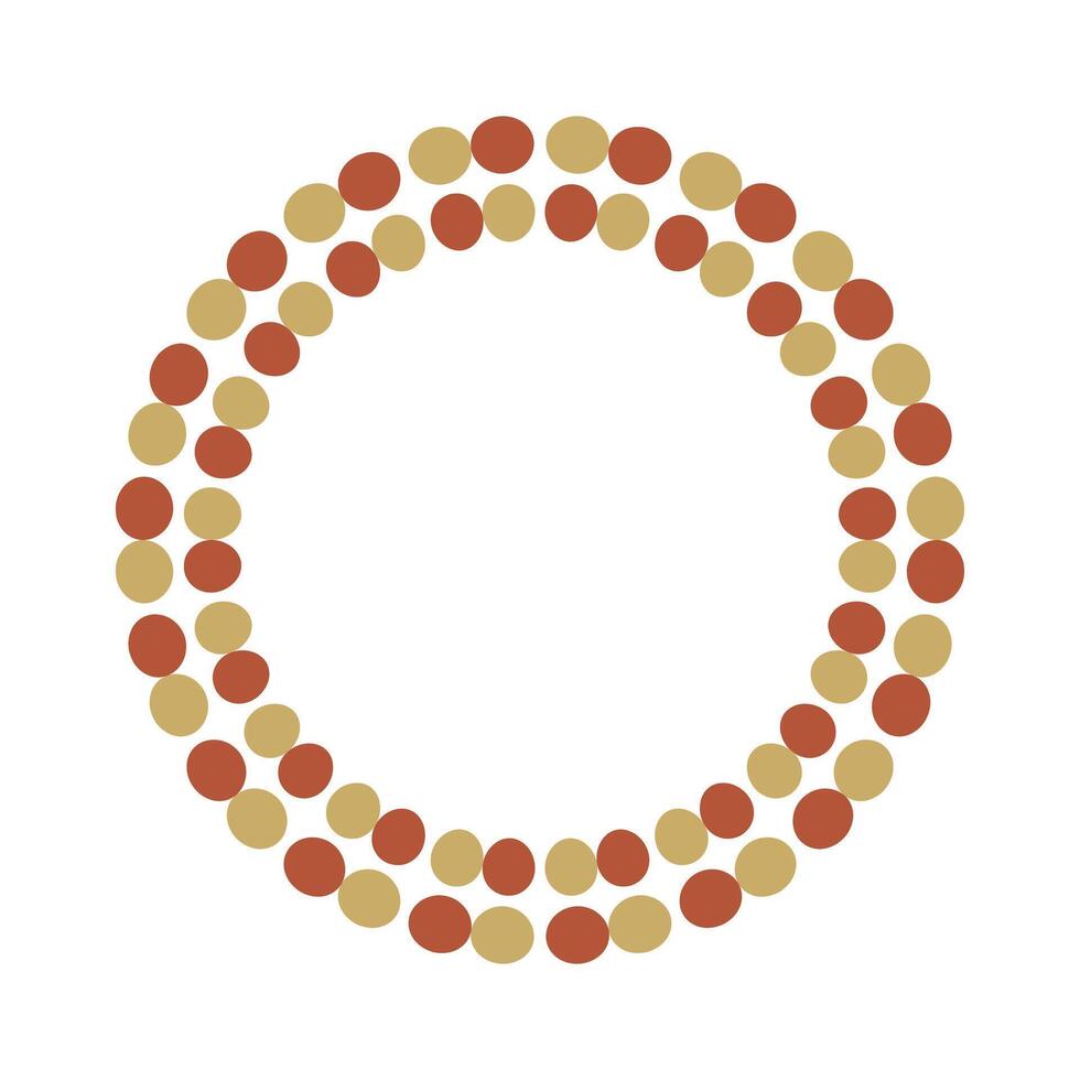 Circle Frame Of Spiritual Beads Vector Illustration