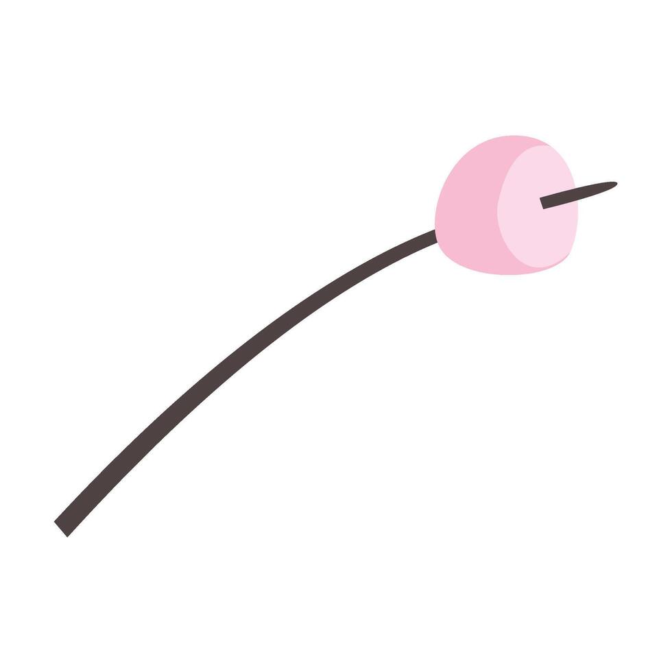 Marshmallow On Stick Icon Vector Illustration