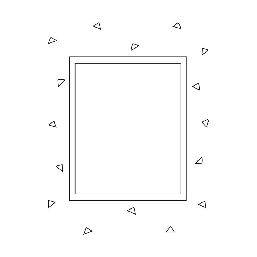 negro y blanco marco con pequeño triangulos papel picado frontera vector ilustración
