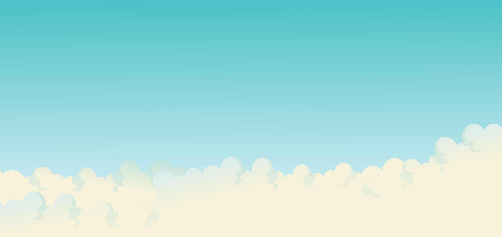 White Cloud On Blue Sky Vector Illustration