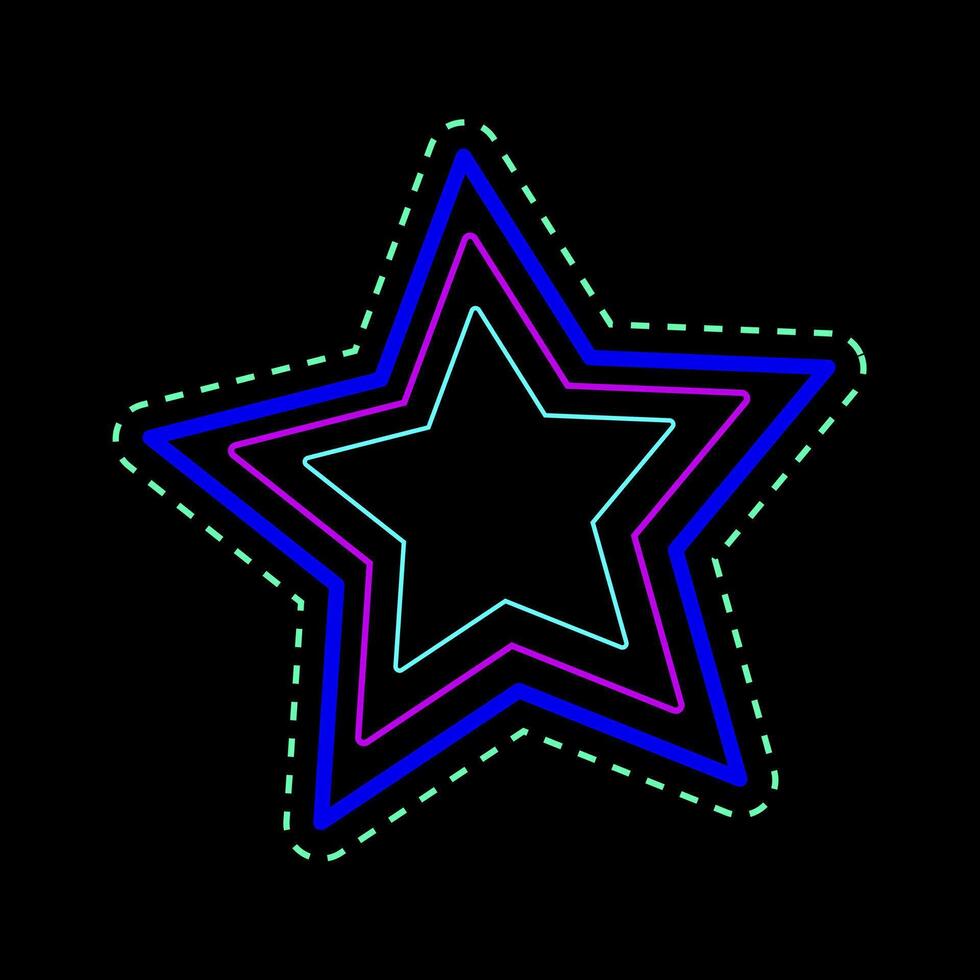 Abstract Star Shape Retro Style Icon Vector Illustration