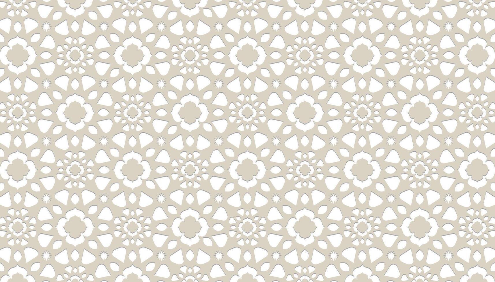 Arabic pattern ramadan mubarak muslim star pattern simple. Flower square design. Islamic pattern background. Circle pattern islamic flower vector. Gold, White Texture Background vector
