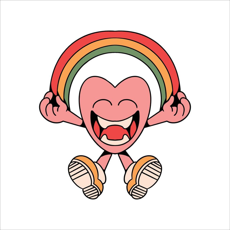 joy heart tattoo vector design