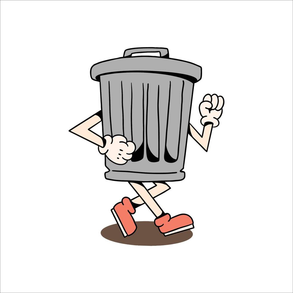 jogging trash cartoon vector design