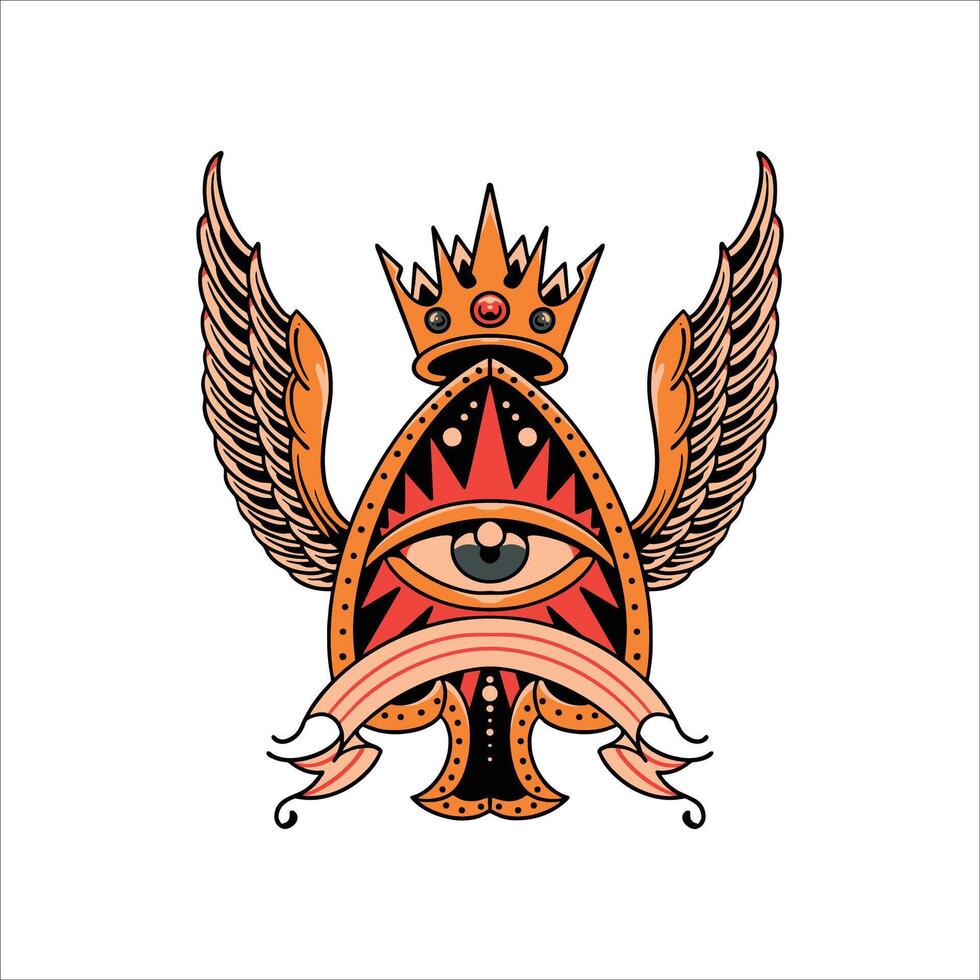 king spade tattoo vector design