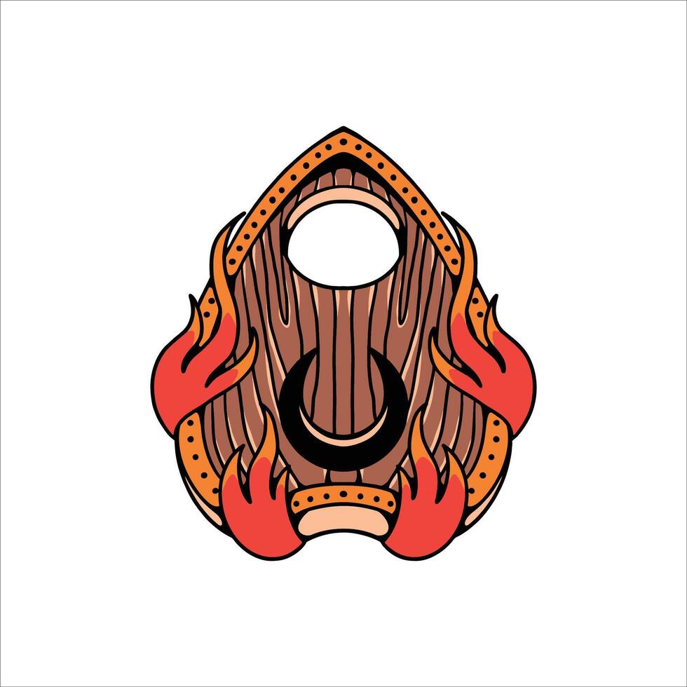 flaming ouija tattoo vector design