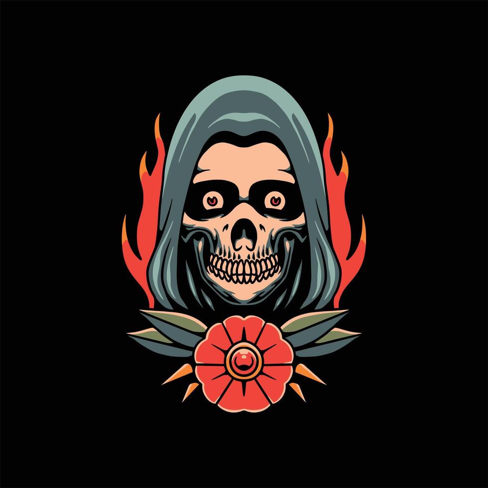 grim reaper tattoo vector design