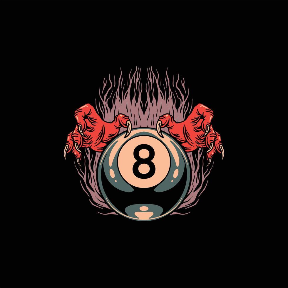magic billiard tattoo vector design