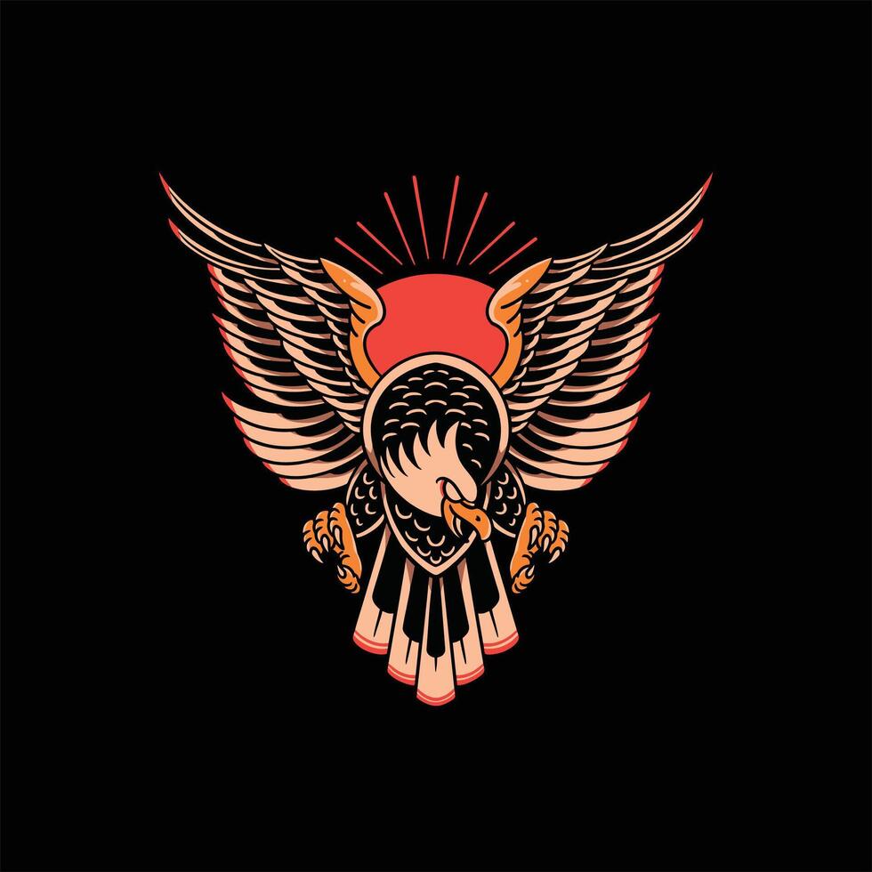 brave eagle tattoo vector design