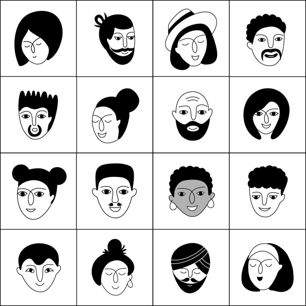 A multicultural people seamless pattern. vector