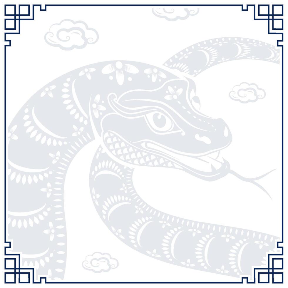 Happy Chinese new year 2025 Zodiac sign, year of the Snake vector