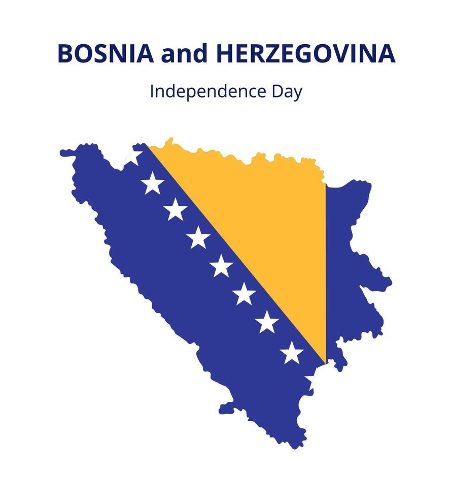 Bosnia and Herzegovina Independence Day background. Territory of country in flag colors. vector