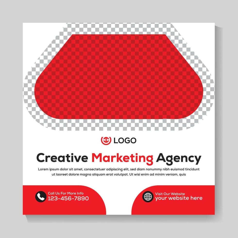 Modern creative marketing agency social media post design corporate square web banner template vector
