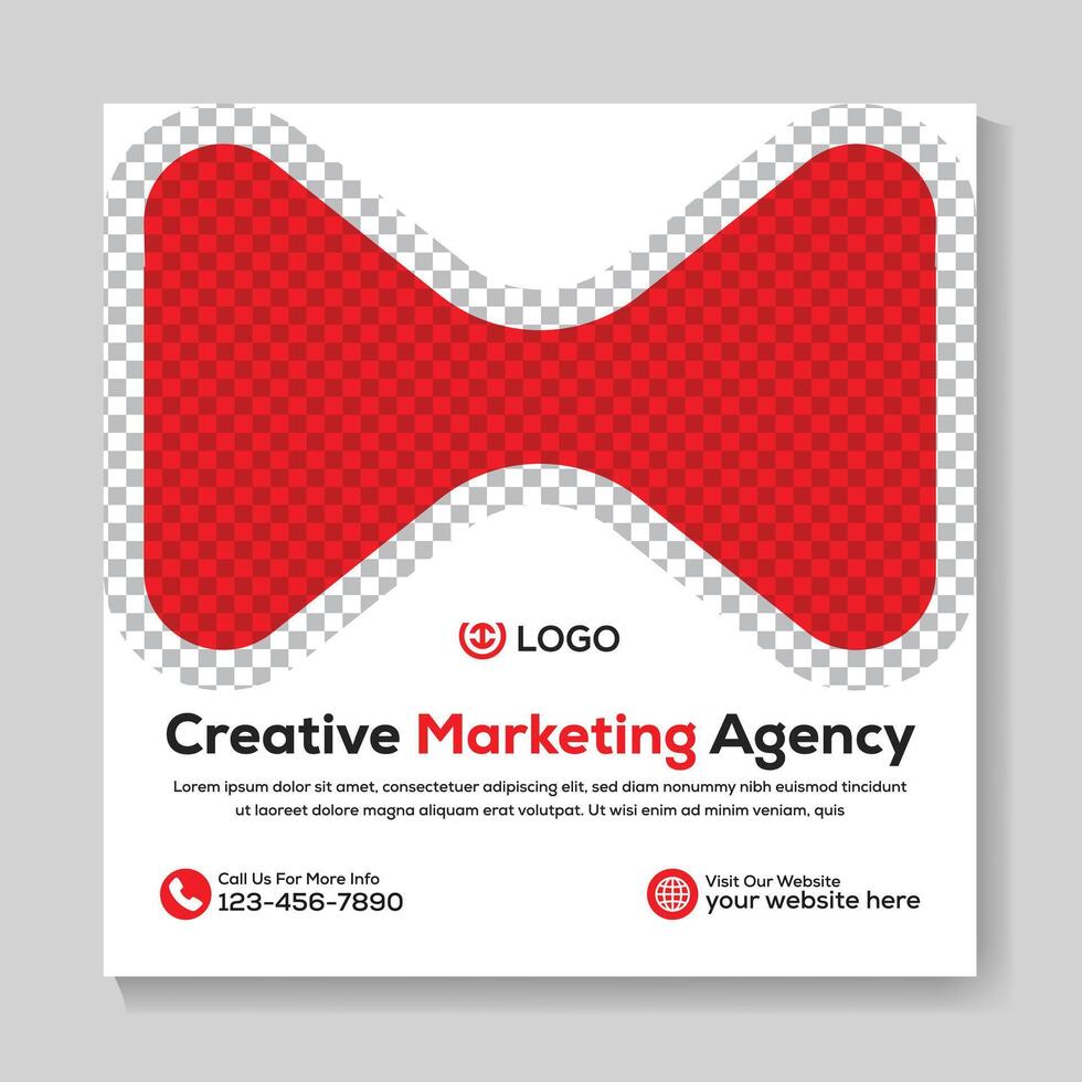 Modern creative marketing agency social media post design corporate square web banner template vector