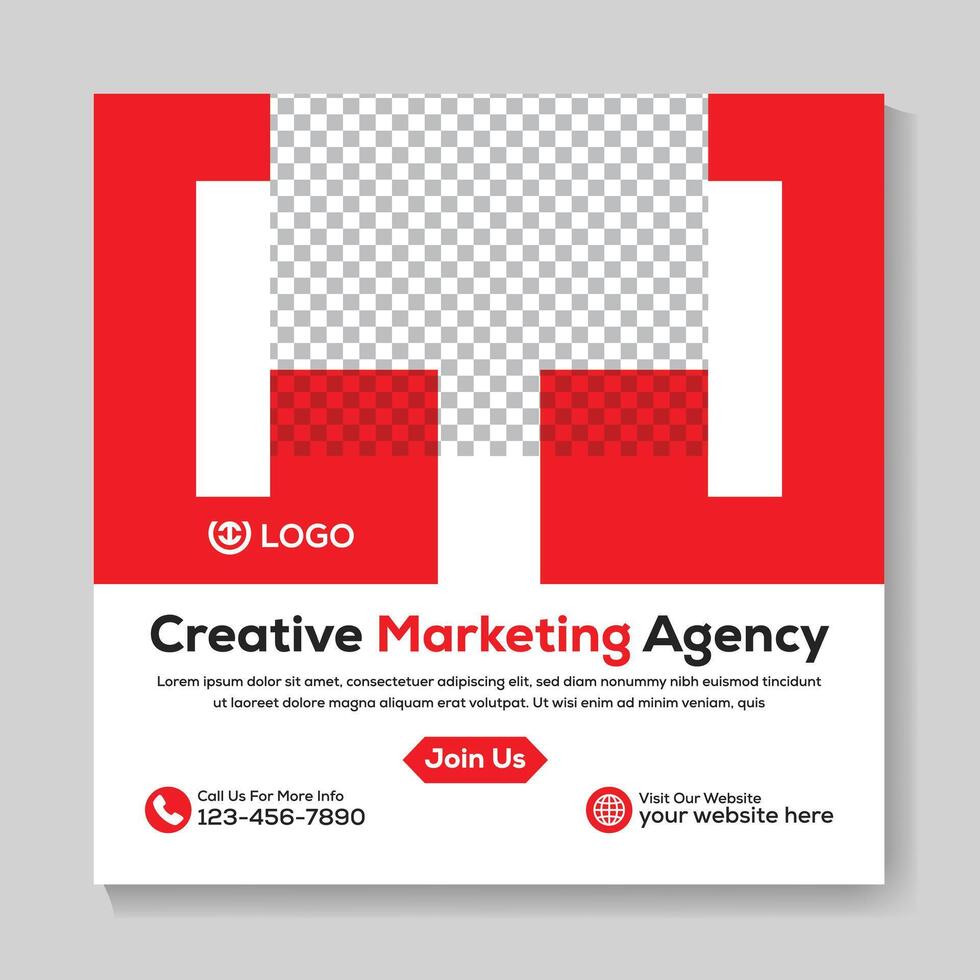 creativo moderno márketing agencia social medios de comunicación enviar diseño moderno cuadrado web bandera modelo vector