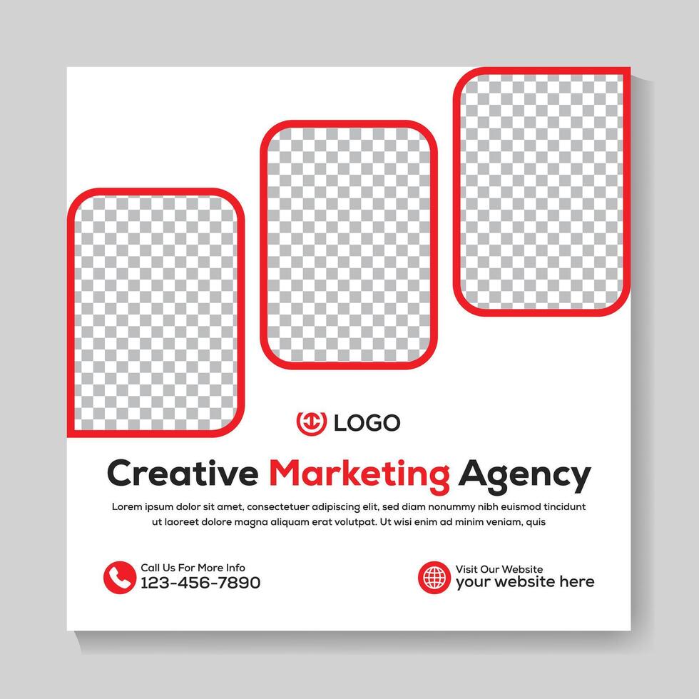creativo moderno márketing agencia social medios de comunicación enviar diseño moderno cuadrado web bandera modelo vector