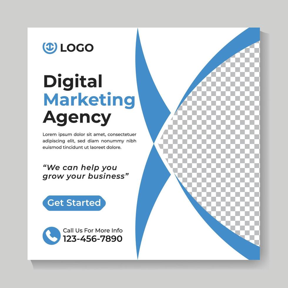 corporativo digital márketing agencia social medios de comunicación enviar diseño creativo negocio cuadrado web bandera modelo vector
