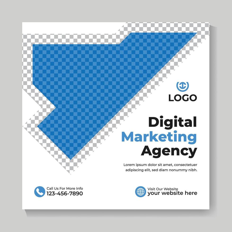 moderno digital márketing agencia social medios de comunicación enviar diseño corporativo negocio cuadrado web bandera modelo vector