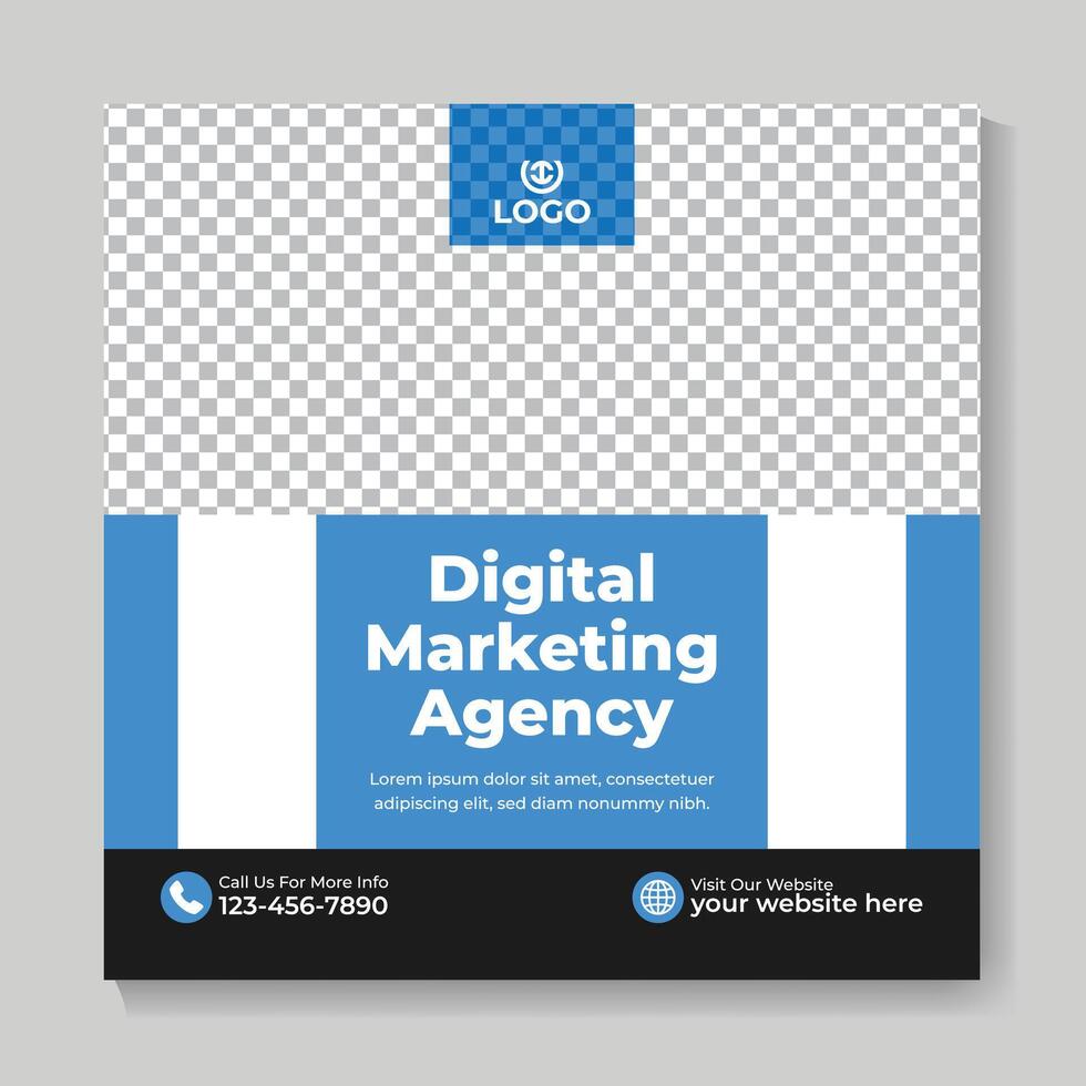 creativo moderno digital márketing agencia social medios de comunicación enviar diseño corporativo negocio cuadrado web bandera modelo vector