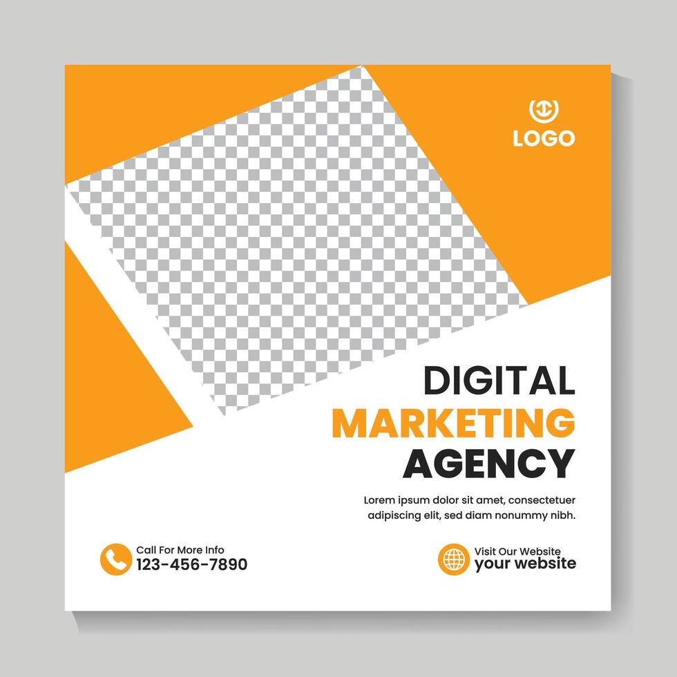 Modern digital marketing agency social media post design creative square web banner template vector