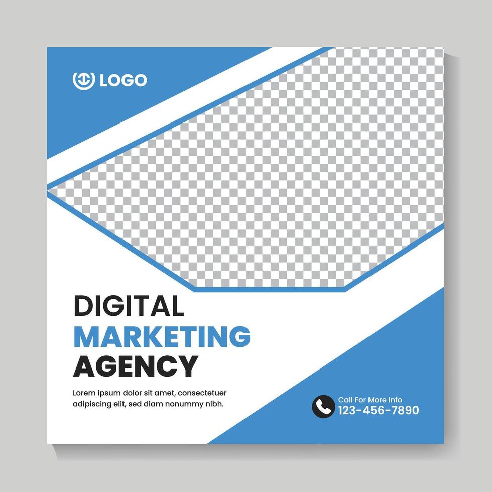 moderno digital márketing agencia social medios de comunicación enviar diseño creativo cuadrado web bandera modelo vector