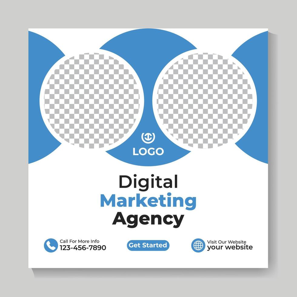 moderno digital márketing agencia social medios de comunicación enviar diseño creativo cuadrado web bandera modelo vector
