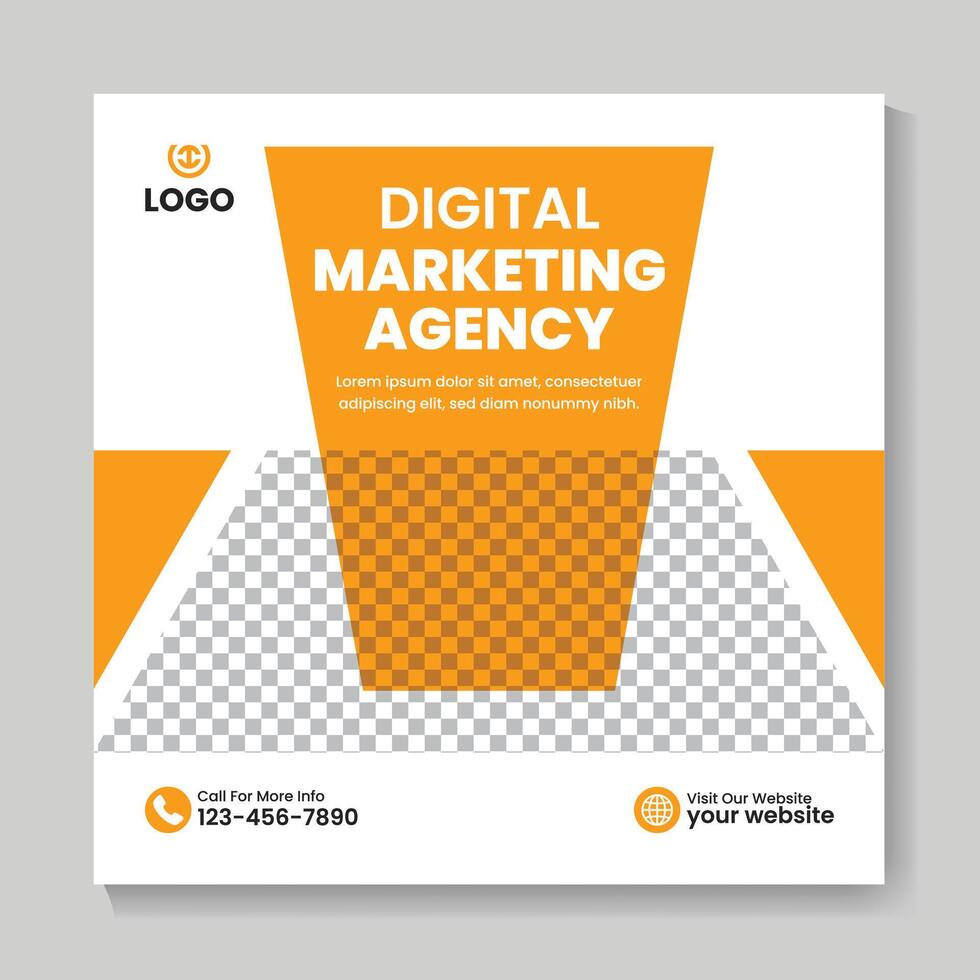 Modern digital marketing agency social media post design creative business square web banner template vector