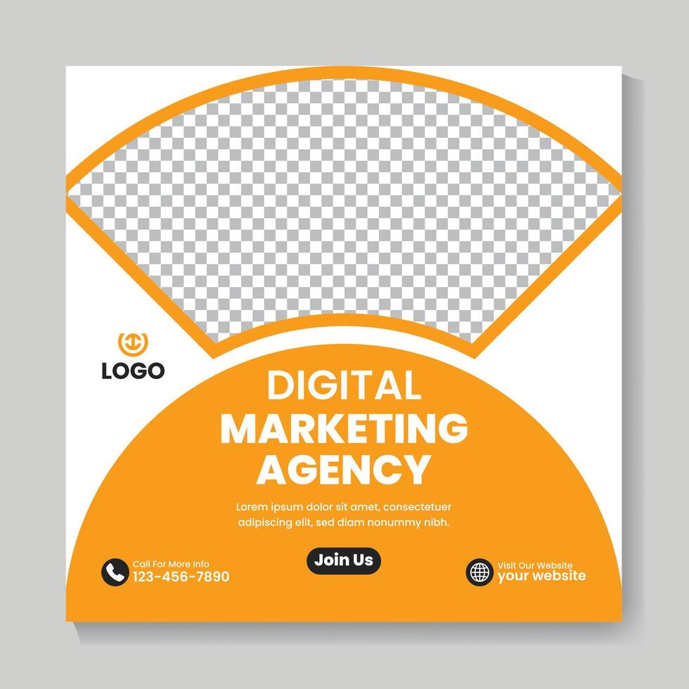 Corporate modern digital marketing agency social media post design template vector