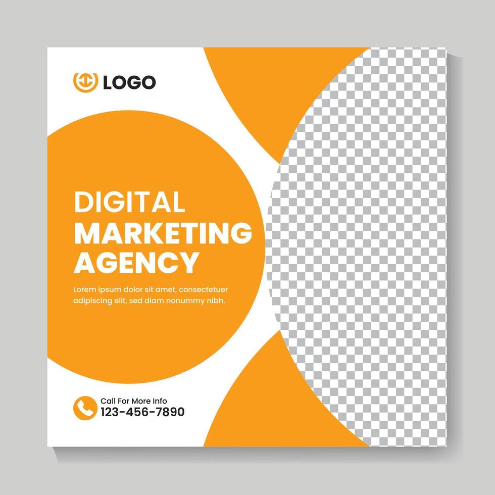 Corporate digital marketing agency social media post design template vector