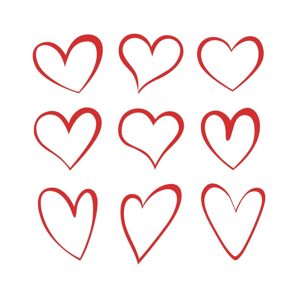 vector set heart love symbol