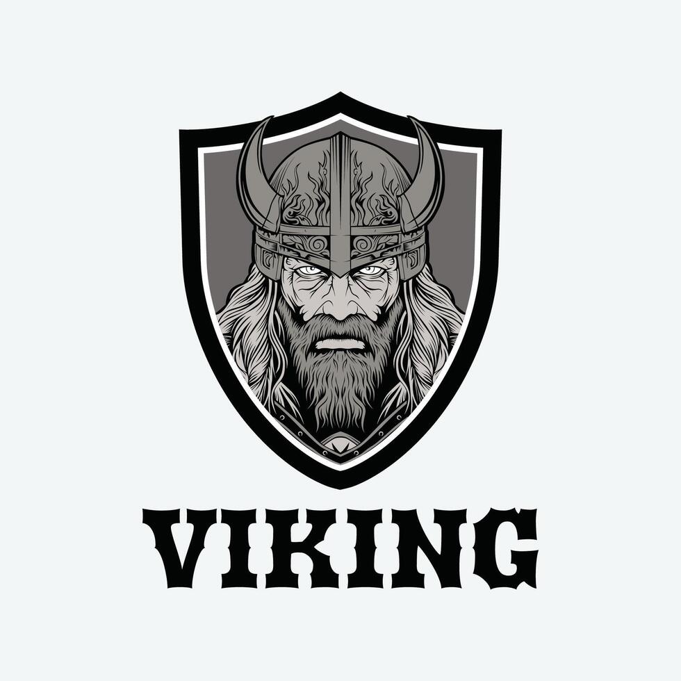 vector logo illustration of viking