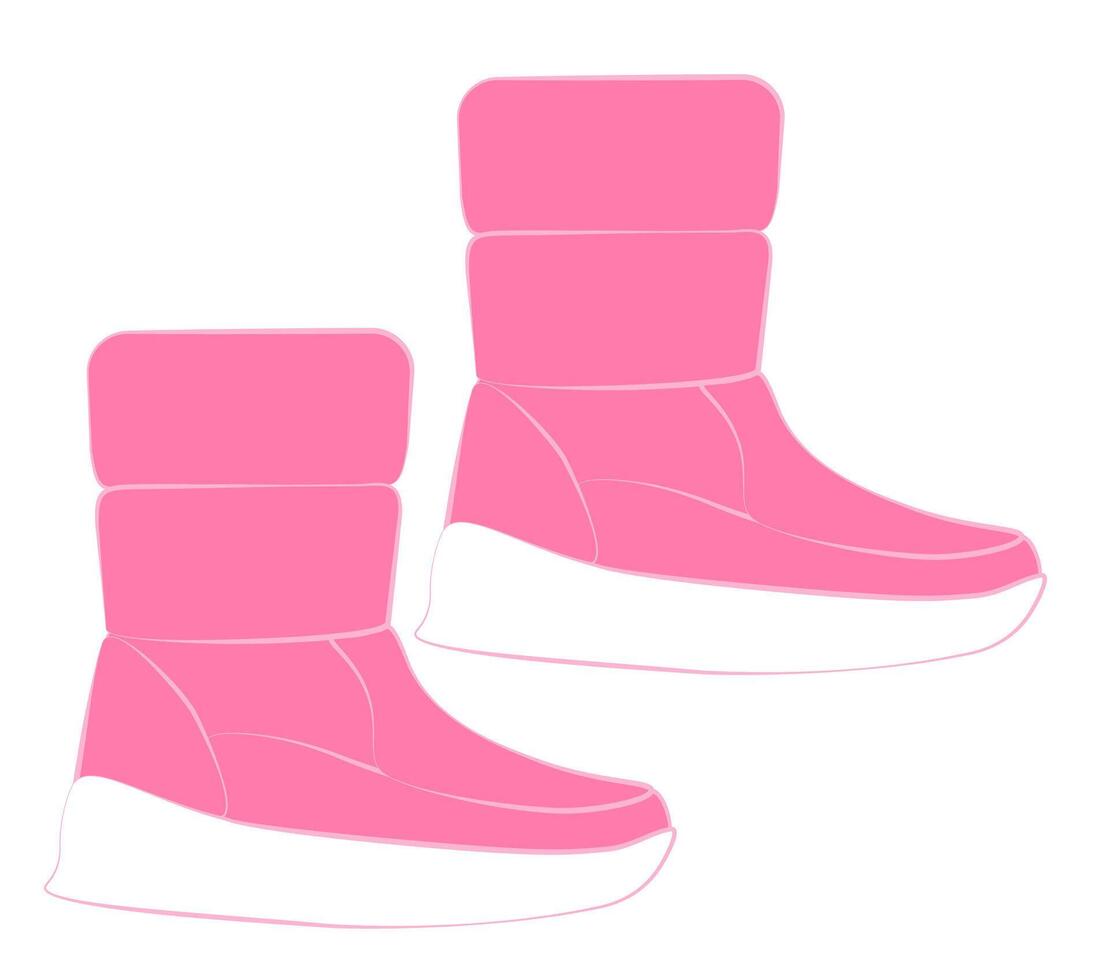 Pink sports boots, glamorous shoes on a white background. Vector illustration.