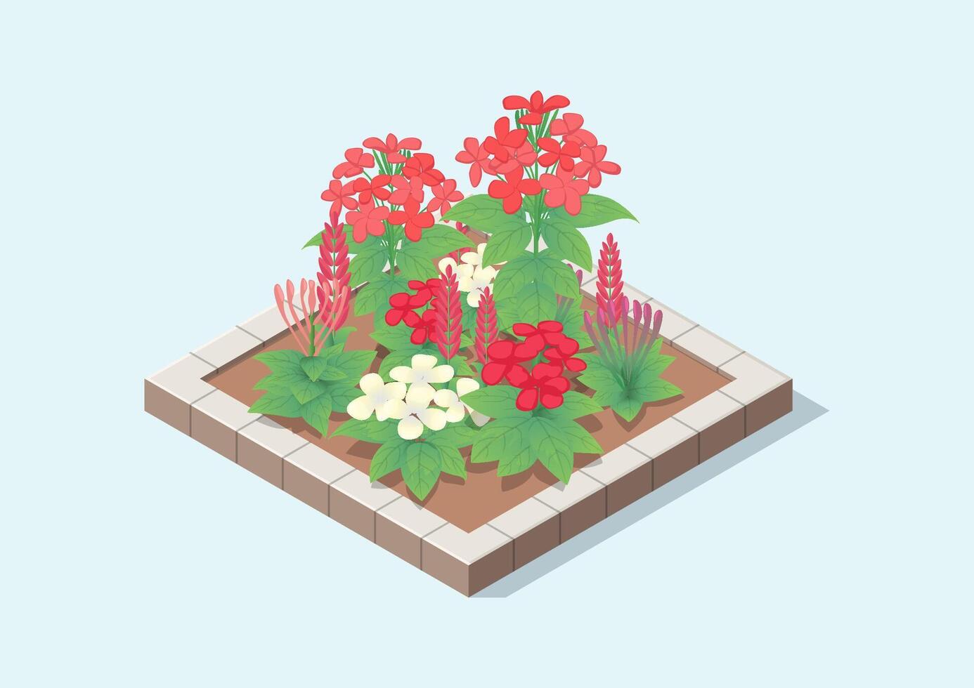 isometric icon of floral garden. vector
