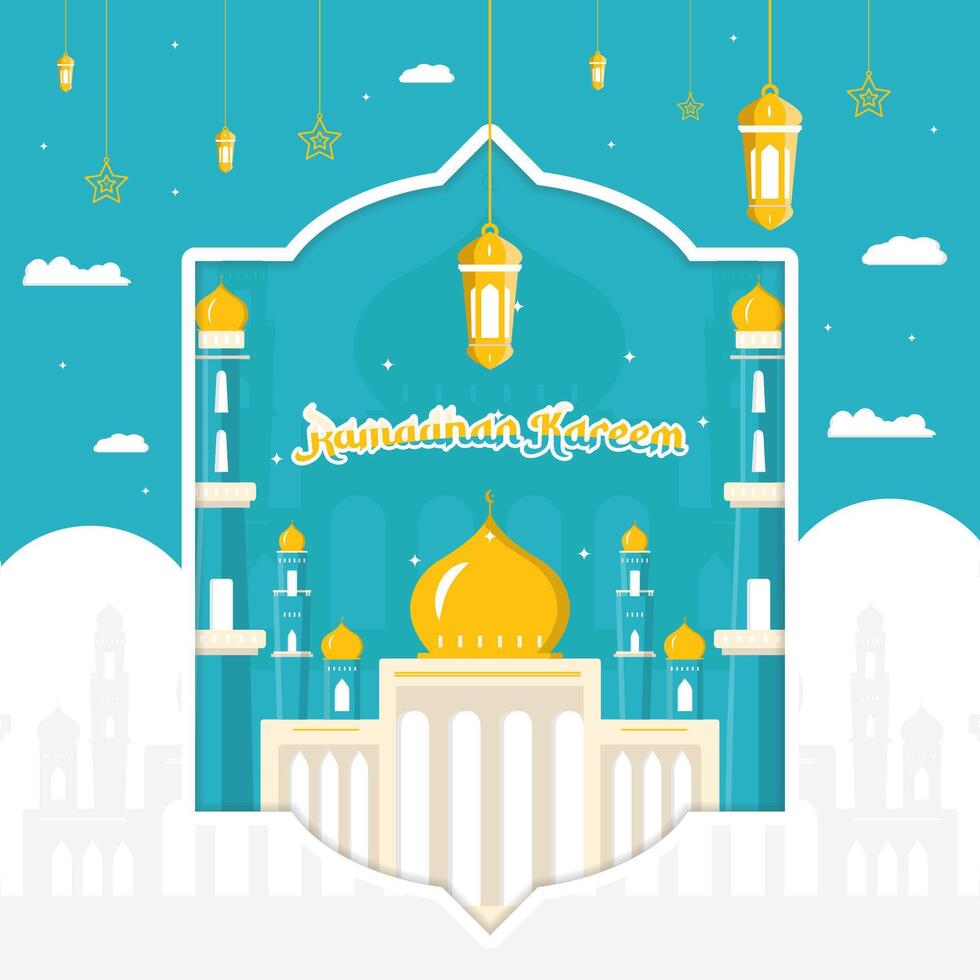 ramadan kareem greeting card vector