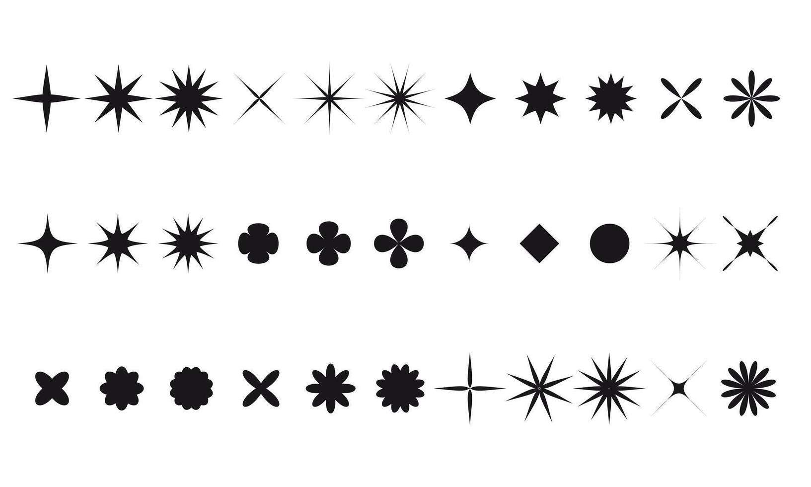 suizo Bauhaus y2k brutalista elementos. resumen geométrico formas, contemporáneo flor, estrella cifras. vector memphis diseño, primitivo elemento conjunto