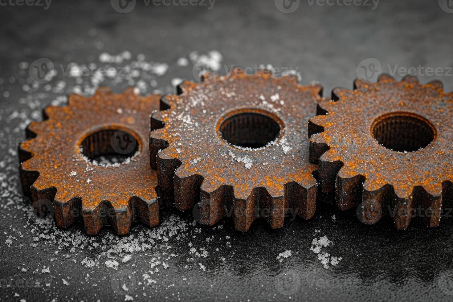 AI generated Details The gear is made of metal. Mechanical gears made of steel photo