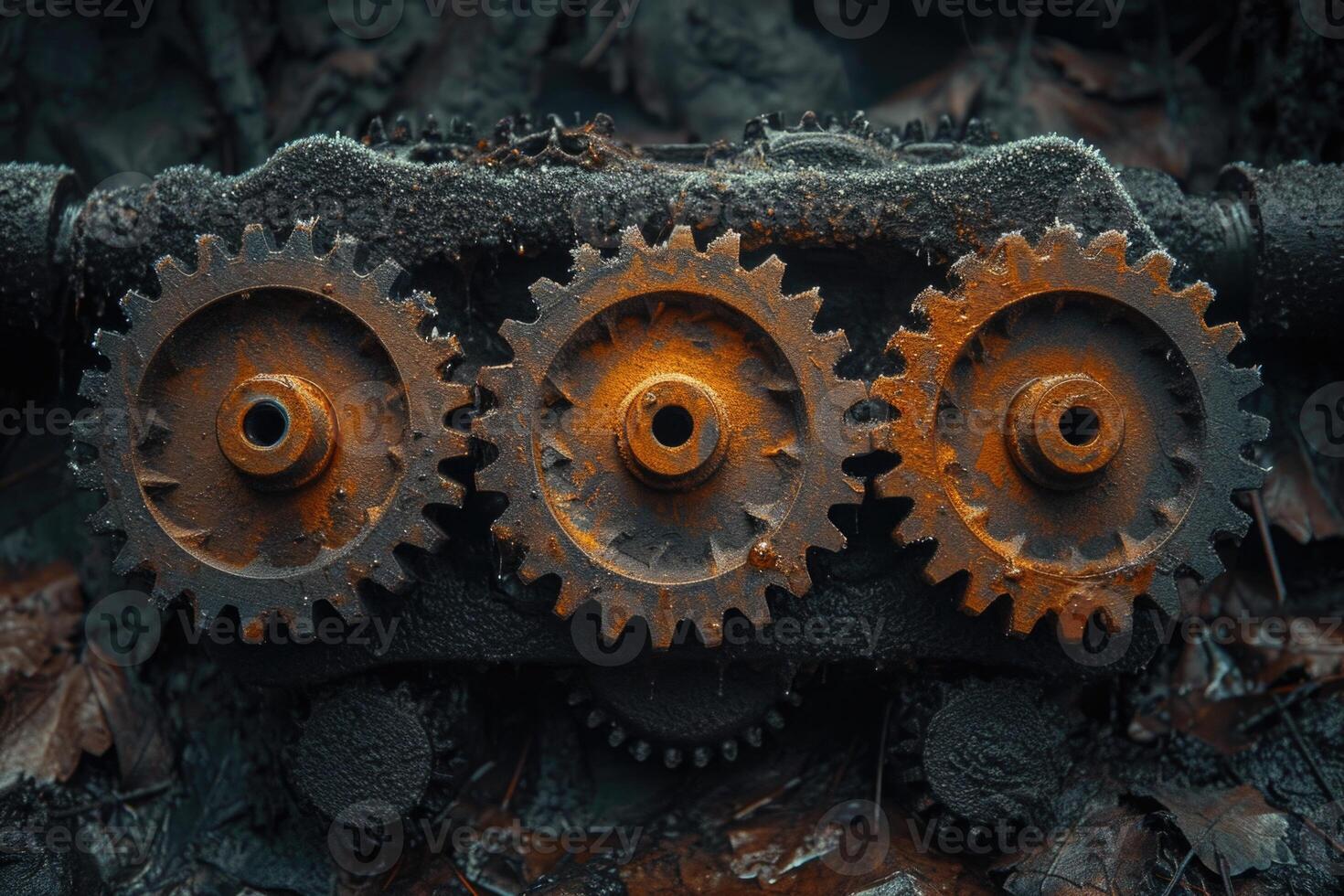 AI generated Details The gear is made of metal. Mechanical gears made of steel photo