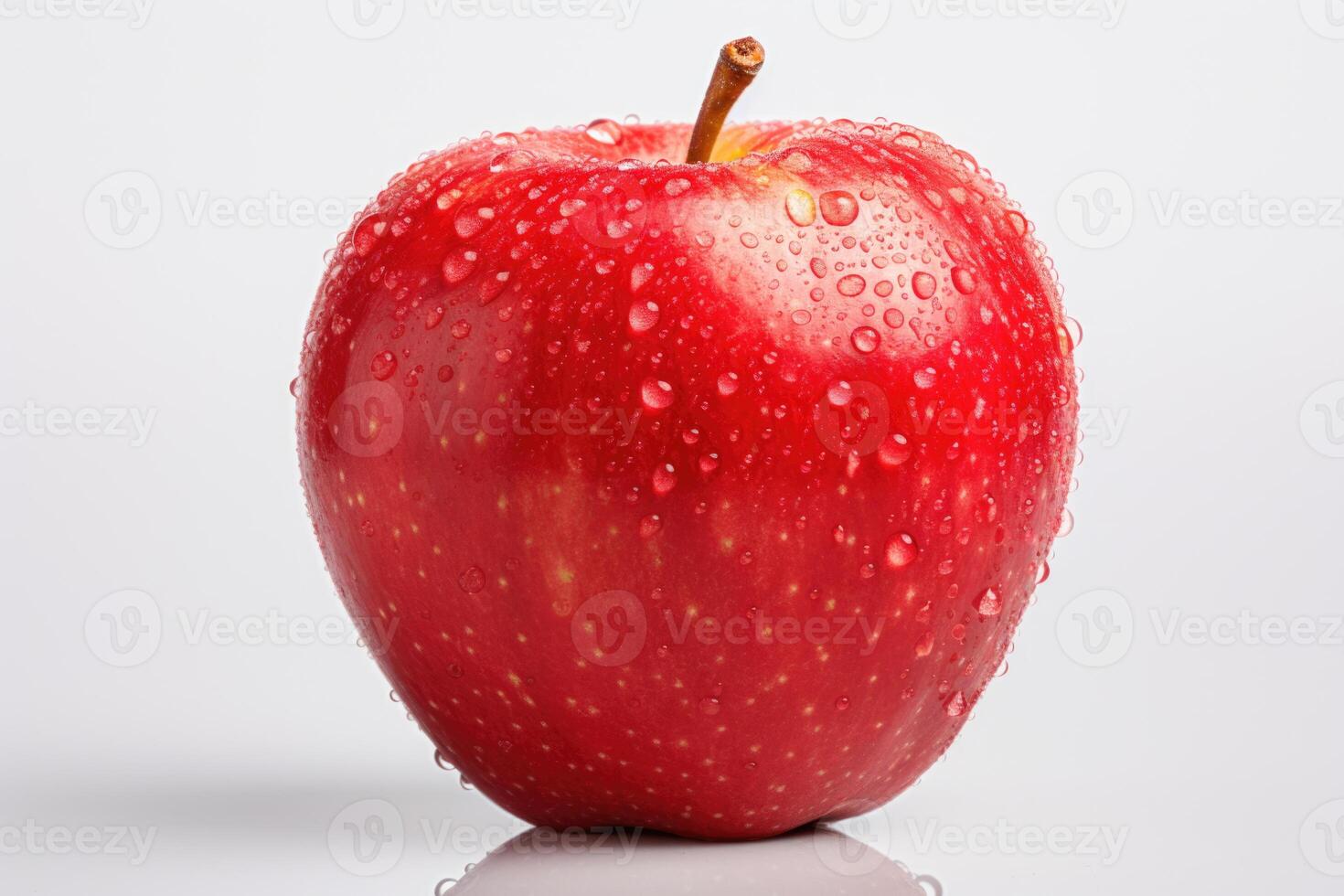 AI generated Whole fruit of a red apple on an isolated white background photo
