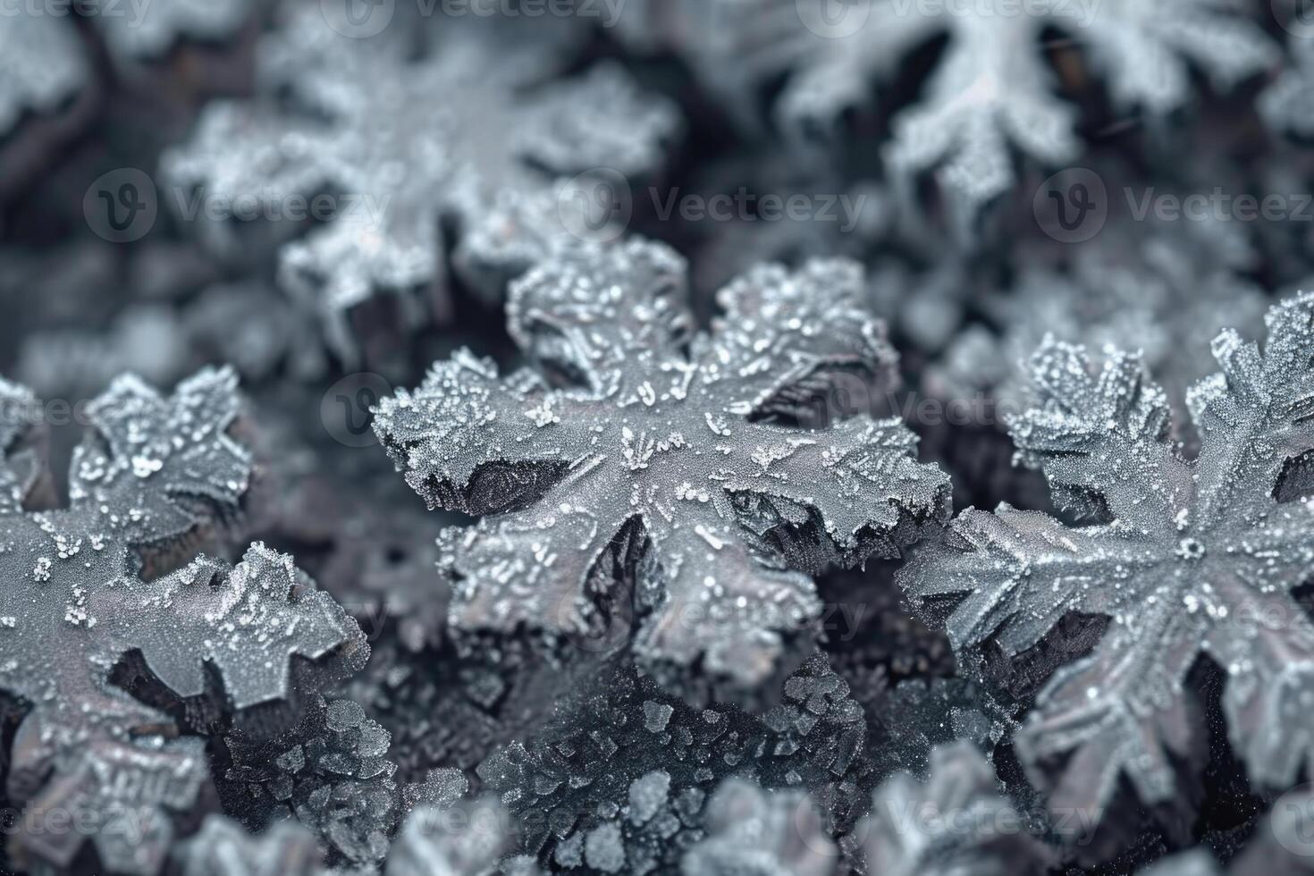 AI generated Winter frosty decorative background. Winter snowflake texture photo
