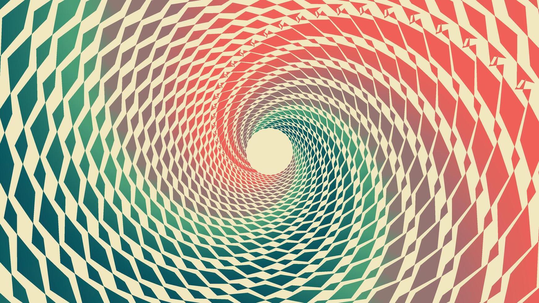 Abstract spiral spinning vortex minimalist retro color background. vector