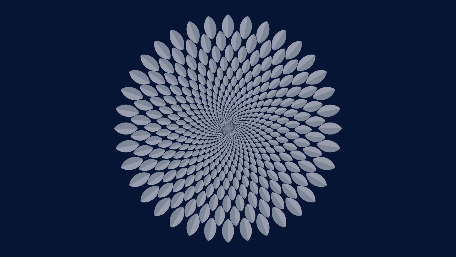 Abstract spiral dotted vortex style creative dark blue background. vector